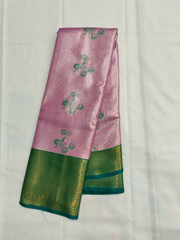 Pink colour with Green Border Saree