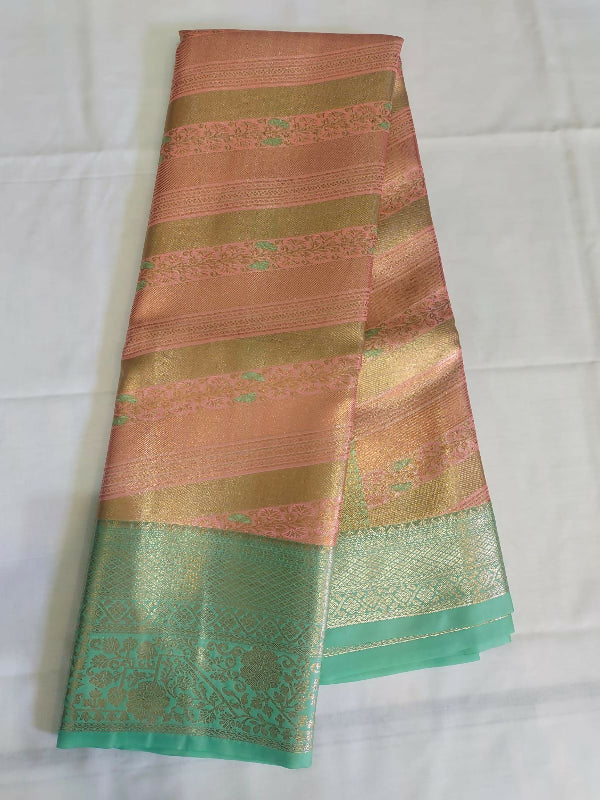 orange with Sea Green Colour saree